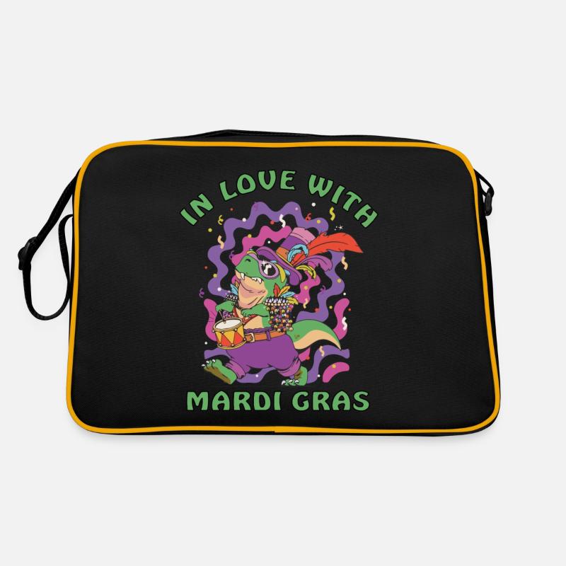 Dinosaur celebrates Mardi Gra's carnival parade Retro Bag