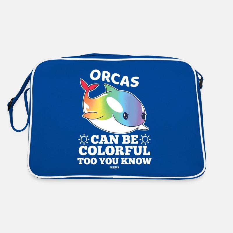Orca Orka Killerwal Delfin bunt Retro Tasche