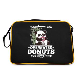 Bamboos Are Overrated Donuts Are Superior - Retro Bag - black/gold - Back
