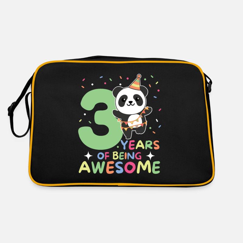 Panda for 3rd birthday children three years old Retro Bag