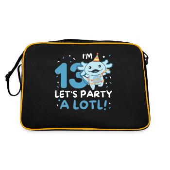 13th Birthday Axolotl Thirteen Years Sweet Axolotls - Retro Bag - black/gold - Back