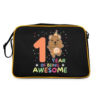 Quokka pour le 1er anniversaire pour les enfants d’un an - Sac Retro - noir/or - Dos