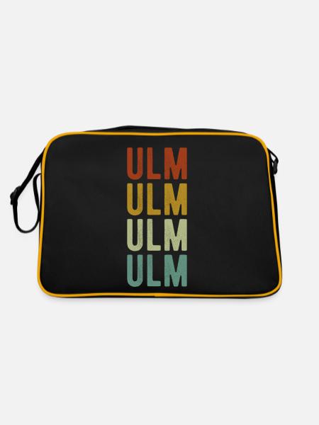 Ulm Stadt Retro Vintage - Retro Tasche - Schwarz/Gold - Hinten