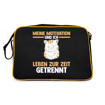 Meine Motivation und ich leben zur Zeit getrennt K - Retro Tasche - Schwarz/Gold - Hinten