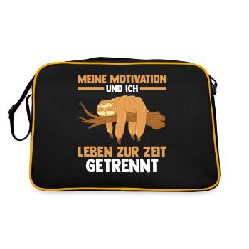 Meine Motivation und ich leben zur Zeit getrennt F - Retro Tasche - Schwarz/Gold - Hinten