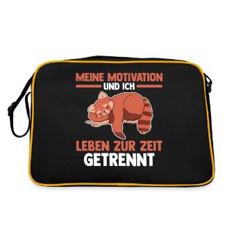 Meine Motivation und ich leben zur Zeit getrennt - Retro Tasche - Schwarz/Gold - Hinten