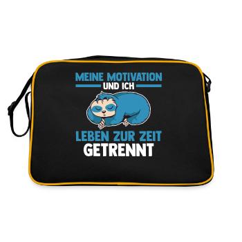 Meine Motivation und ich leben zur Zeit getrennt F - Retro Tasche - Schwarz/Gold - Hinten