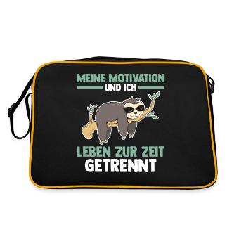 Meine Motivation und ich leben zur Zeit getrennt F - Retro Tasche - Schwarz/Gold - Hinten