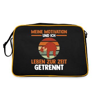 Meine Motivation und ich leben zur Zeit getrennt F - Retro Tasche - Schwarz/Gold - Hinten