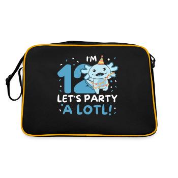 12th birthday Axolotl twelve years sweet Axolotls - Retro Bag - black/gold - Back