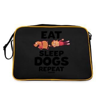 Eat Sleep Dogs Repeat - Retro Bag - black/gold - Back