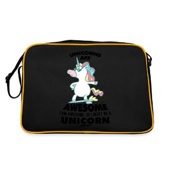 Unicorns Are Awesome I Am Awesome - Retro Bag - black/gold - Back