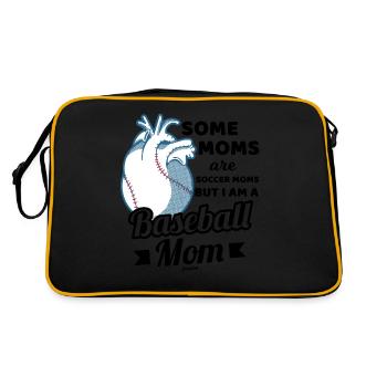 Baseball Mutter Sport Geschenk - Retro Tasche - Schwarz/Gold - Hinten