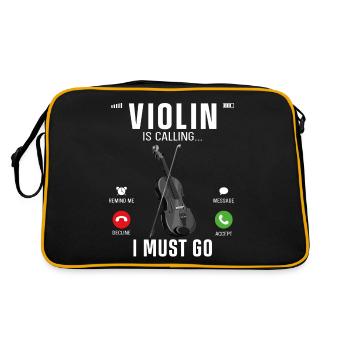 Violin Violinist Phone Display - Retro Tasche - Schwarz/Gold - Hinten