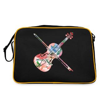 Violon Violoniste Fleur Tropicale - Sac Retro - noir/or - Dos