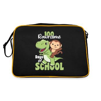 100 rawrsome days of school Monkey Trex 100 Days - Retro Bag - black/gold - Back