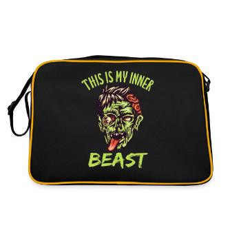 Ein Zombie ist mein inneres Monster - Retro Tasche - Schwarz/Gold - Hinten