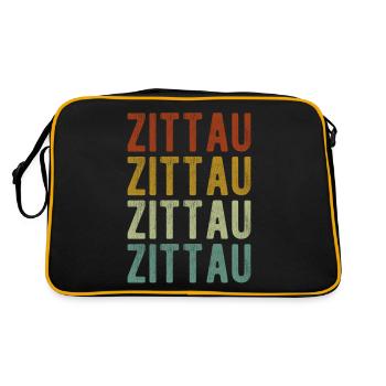 Zittau Stadt Retro Vintage - Retro Tasche - Schwarz/Gold - Hinten