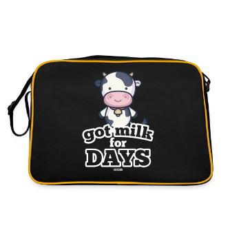 Cow has milk for several days - Retro Bag - black/gold - Back