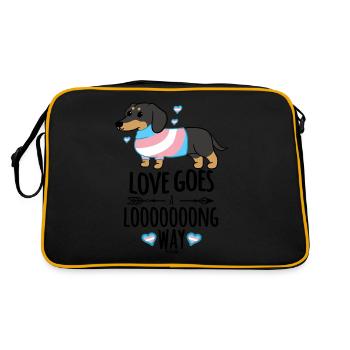 Dackel - Retro Tasche - Schwarz/Gold - Hinten