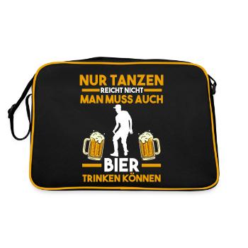 Tanzen Bier Party Musik Tänzer - Retro Tasche - Schwarz/Gold - Hinten