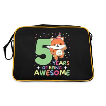 Renard pour les 5 ans Enfants de cinq ans - Sac Retro - noir/or - Dos