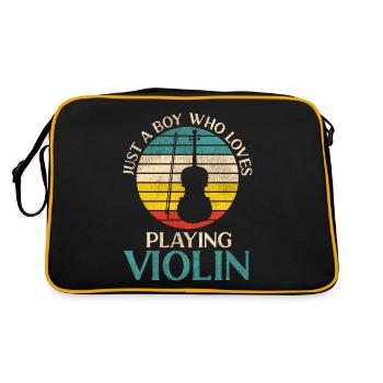 Violin Violinist Retro Vintage - Retro Tasche - Schwarz/Gold - Hinten