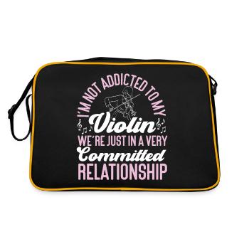 Violin Violinist I'm Not Addicted - Retro Tasche - Schwarz/Gold - Hinten