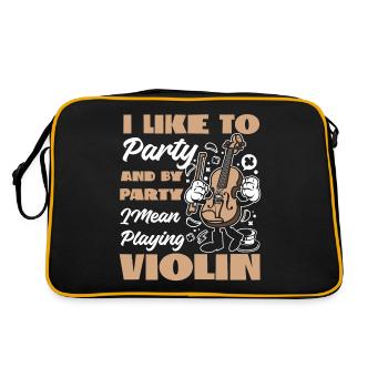 Violin Violinist I Like To Party - Retro Bag - black/gold - Back