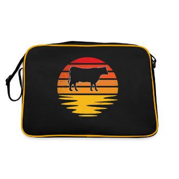Kuh Retro - Retro Tasche - Schwarz/Gold - Hinten
