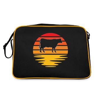 Kuh Retro - Retro Tasche - Schwarz/Gold - Hinten