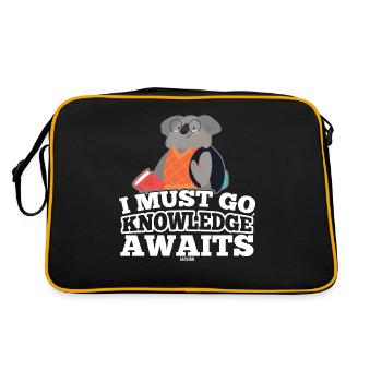 Koala goes to school to learn - Retro Bag - black/gold - Back