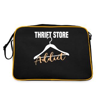 Secondhandladen Secondhand Öko Hipster Gebraucht - Retro Tasche - Schwarz/Gold - Hinten