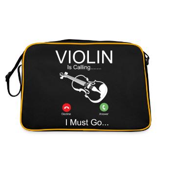 Violin Violinist Phone Display - Retro Tasche - Schwarz/Gold - Hinten