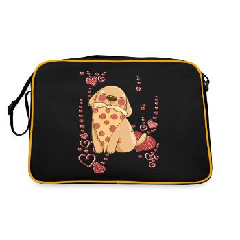 Le chien adore la pizza - Sac Retro - noir/or - Dos
