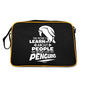 The More I Learn About People The More I Like Peng - Retro Bag - black/gold - Back