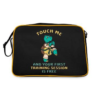 Touch me and your first training session is k - Retro Bag - black/gold - Back