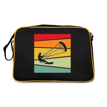 kite surfen retro - Retro Tasche - Schwarz/Gold - Hinten