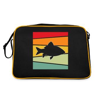 Fisch Retro - Retro Tasche - Schwarz/Gold - Hinten