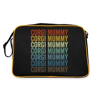 Corgi Mumie Corgi Mumie Halloween Hundeliebhaber - Retro Tasche - Schwarz/Gold - Hinten
