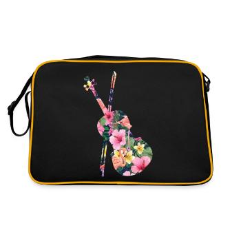 Violon Violoniste Fleur Tropicale - Sac Retro - noir/or - Dos