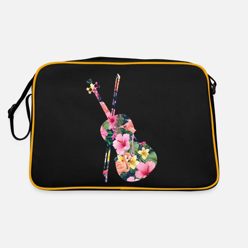 Violon Violoniste Fleur Tropicale Sac Retro