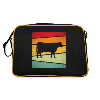 Kuh Retro - Retro Tasche - Schwarz/Gold - Hinten