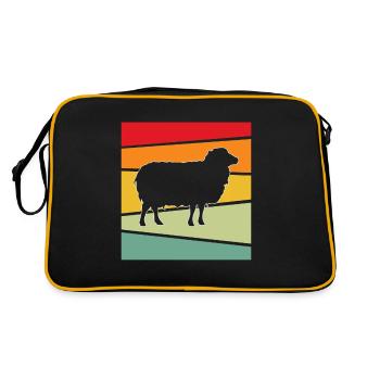 Schaf Retro - Retro Tasche - Schwarz/Gold - Hinten