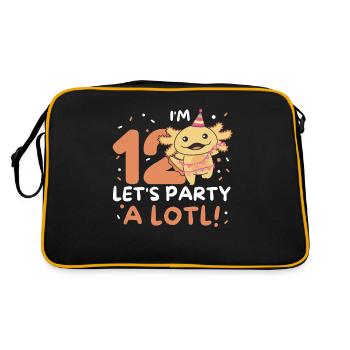 12th birthday Axolotl twelve years sweet Axolotls - Retro Bag - black/gold - Back