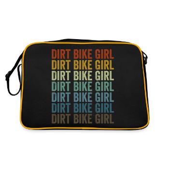 Dirt Bike Girl Bike Girl Dirt Biker Us Flag Bandan - Retro Tasche - Schwarz/Gold - Hinten