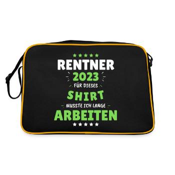 Rentner 2023 - Dafür musste ich lange Arbeiten! - Retro Tasche - Schwarz/Gold - Hinten