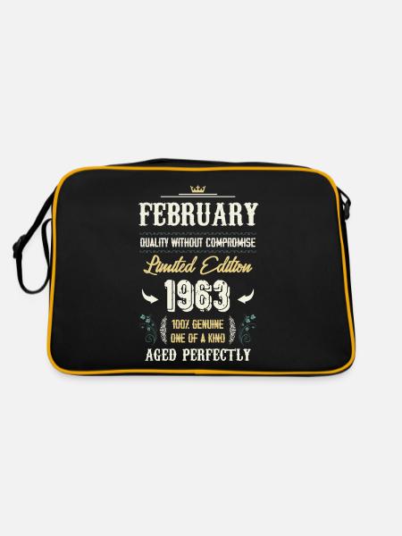 February 1963 Vintage Birthday Gift - Retro Bag - black/gold
