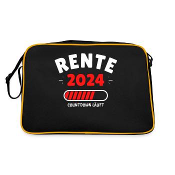 Rente 2024 - Der Countdown läuft! Das lustige - Retro Tasche - Schwarz/Gold - Hinten