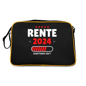 Rente 2024 - Der Countdown läuft! Das lustige - Retro Tasche - Schwarz/Gold - Hinten